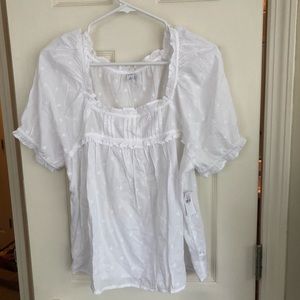 Old Navy Ruffled Square-Necked Embroidered Blouse